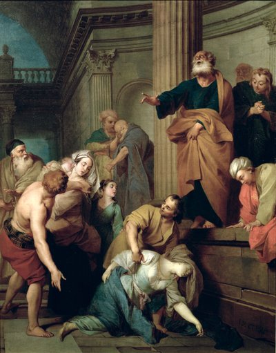 La Morte di Saffira, Moglie di Anania da Sebastien II Le Clerc